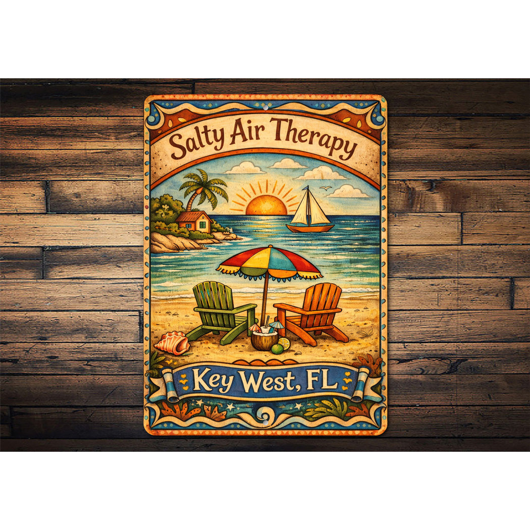 Salty Air Therapy Key West Florida Sign