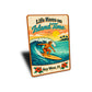 Life Runs On Island Time Surfing Key West Sign