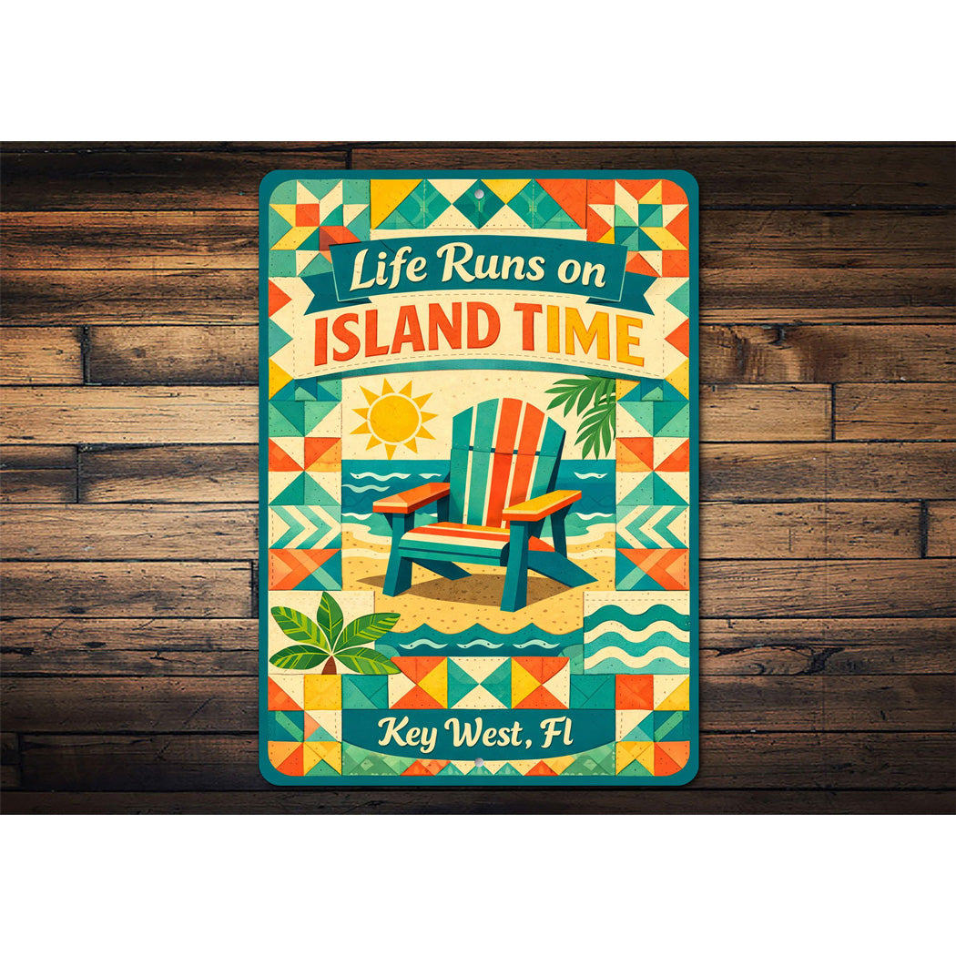 Life Runs On Island Time Key West Florida Sign