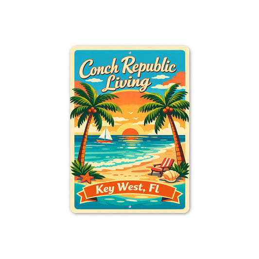 Conch Republic Living Key West Florida Sign