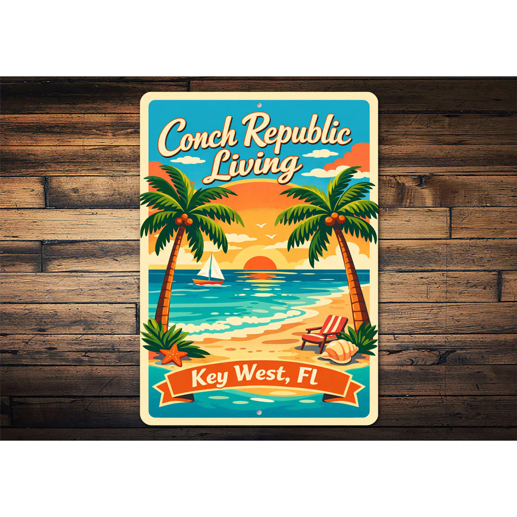 Conch Republic Living Key West Florida Sign
