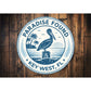 Paradise Found Key West Florida Pelican Round Sign