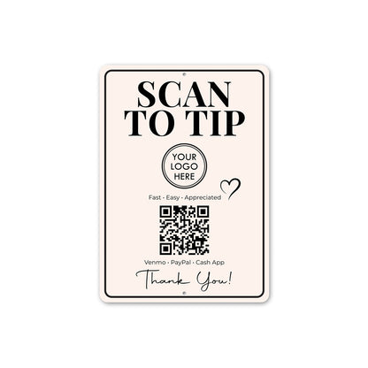 Scan To Tip QR Code Thank You Sign