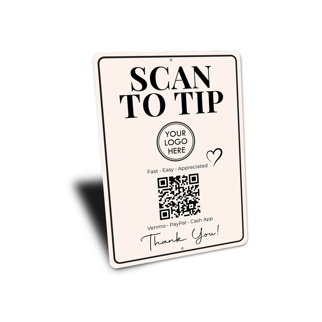 Scan To Tip QR Code Thank You Sign