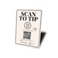 Scan To Tip QR Code Thank You Sign