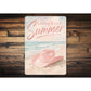 Long Live Summer Pink Cowbot Hat Sign