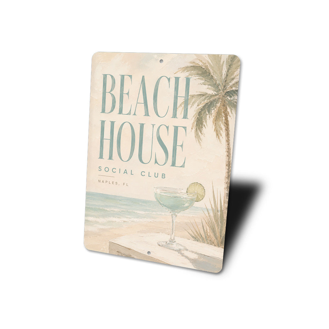 Beach House Social Club Cocktail Sign