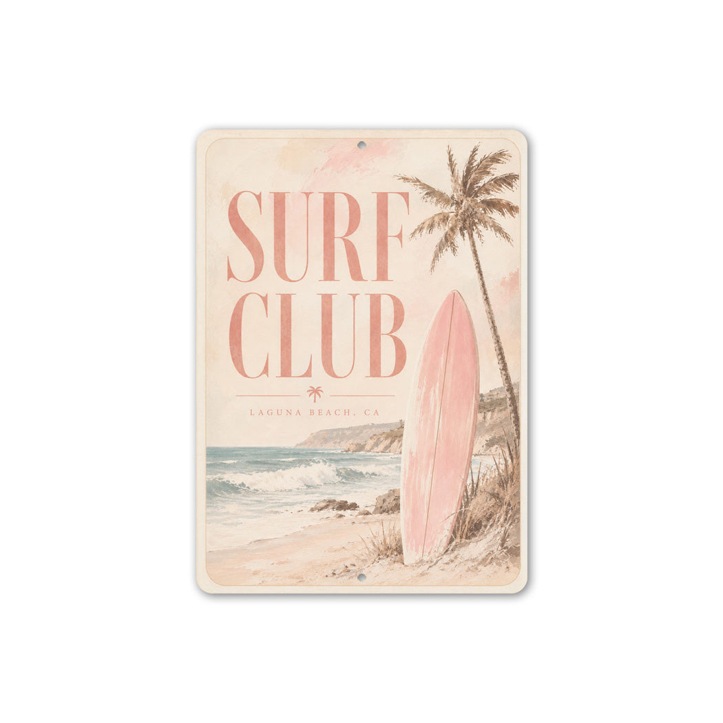 Surf Club Surfboard Sign