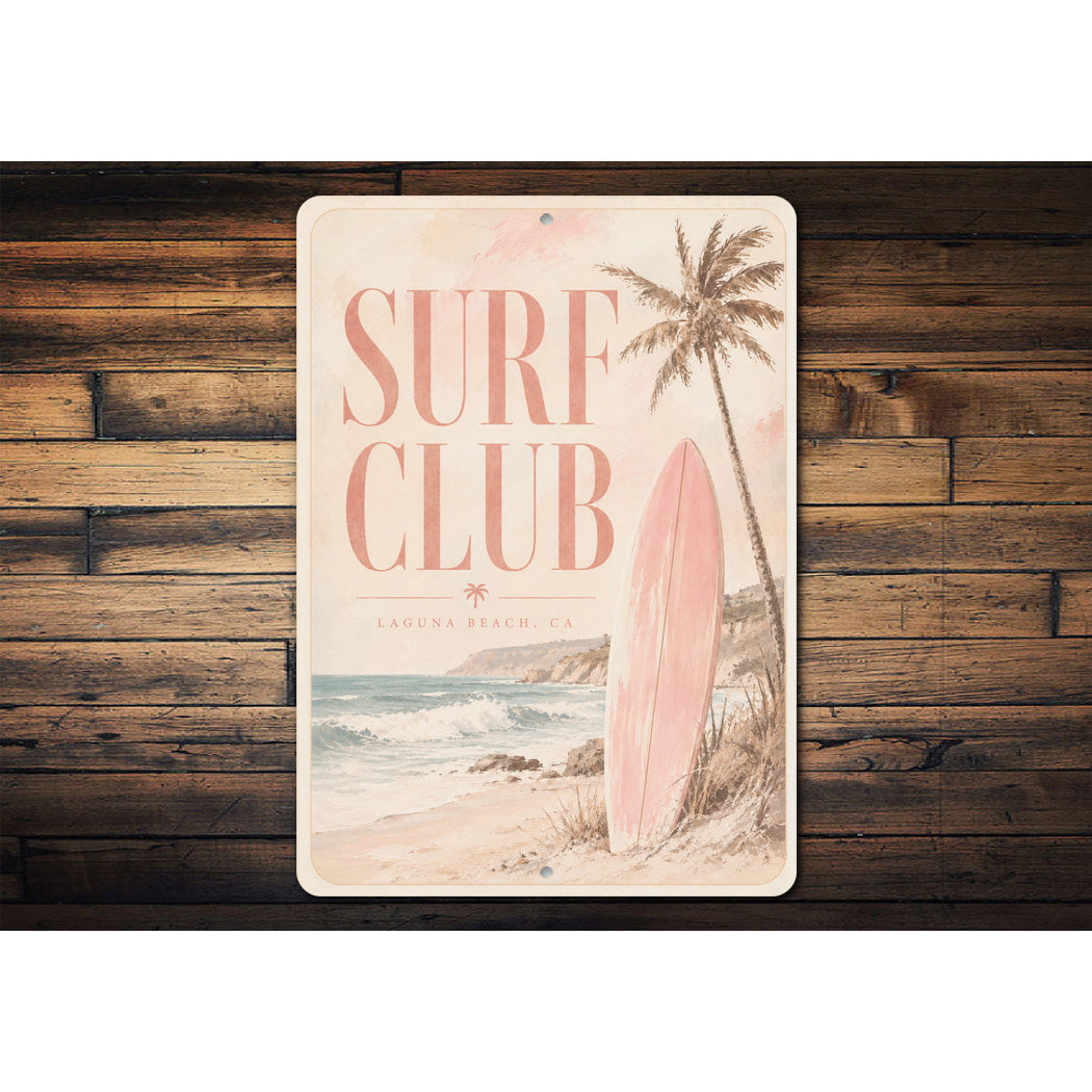 Surf Club Surfboard Sign