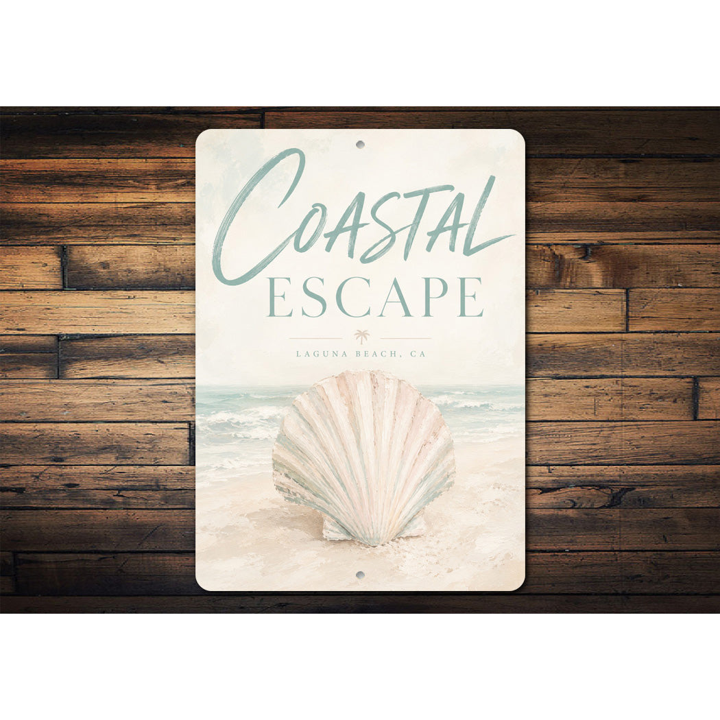 Coastal Escape Clam Sign