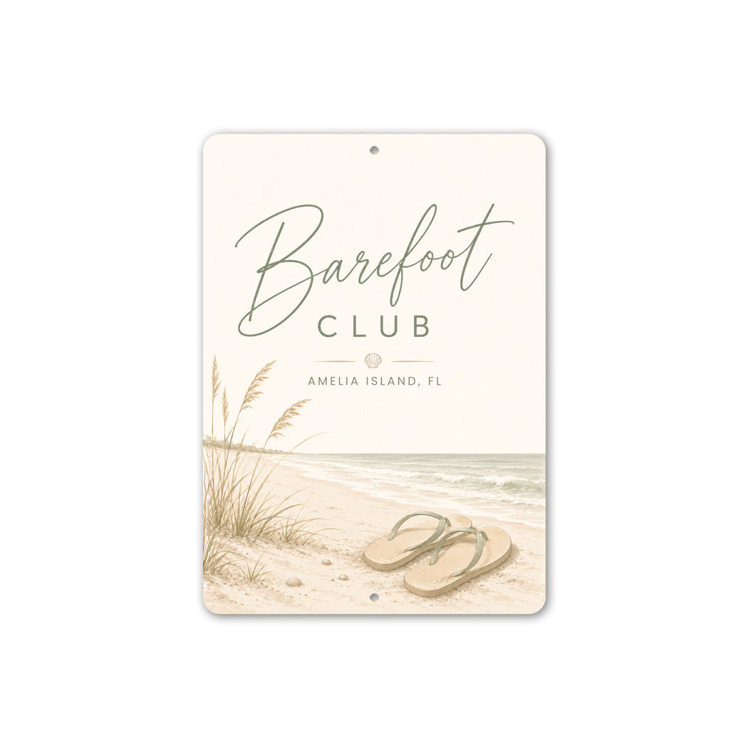 Barefoot Club Flip Flops Sign
