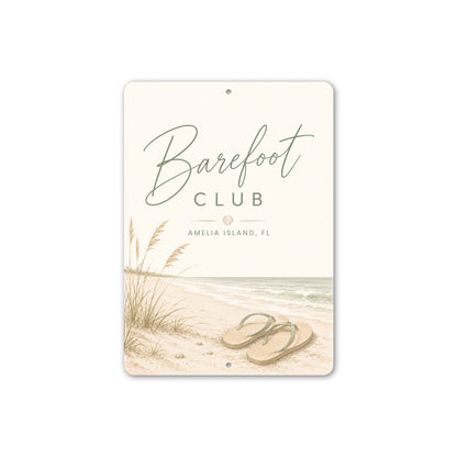Barefoot Club Flip Flops Sign