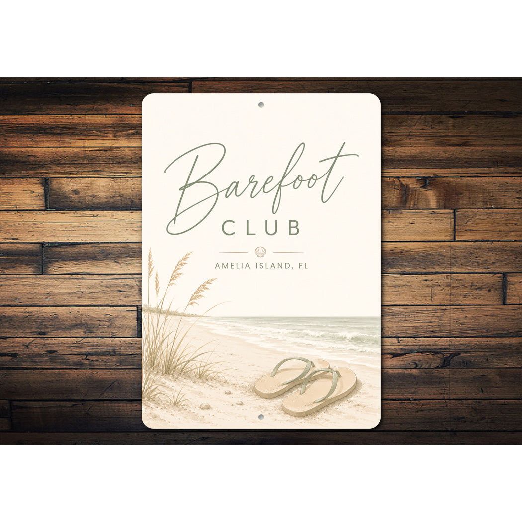 Barefoot Club Flip Flops Sign