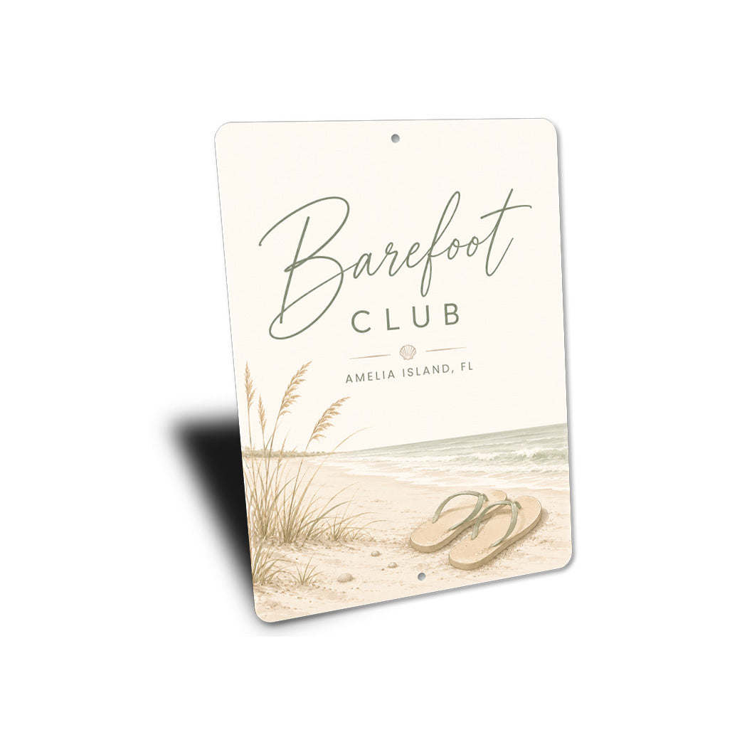 Barefoot Club Flip Flops Sign