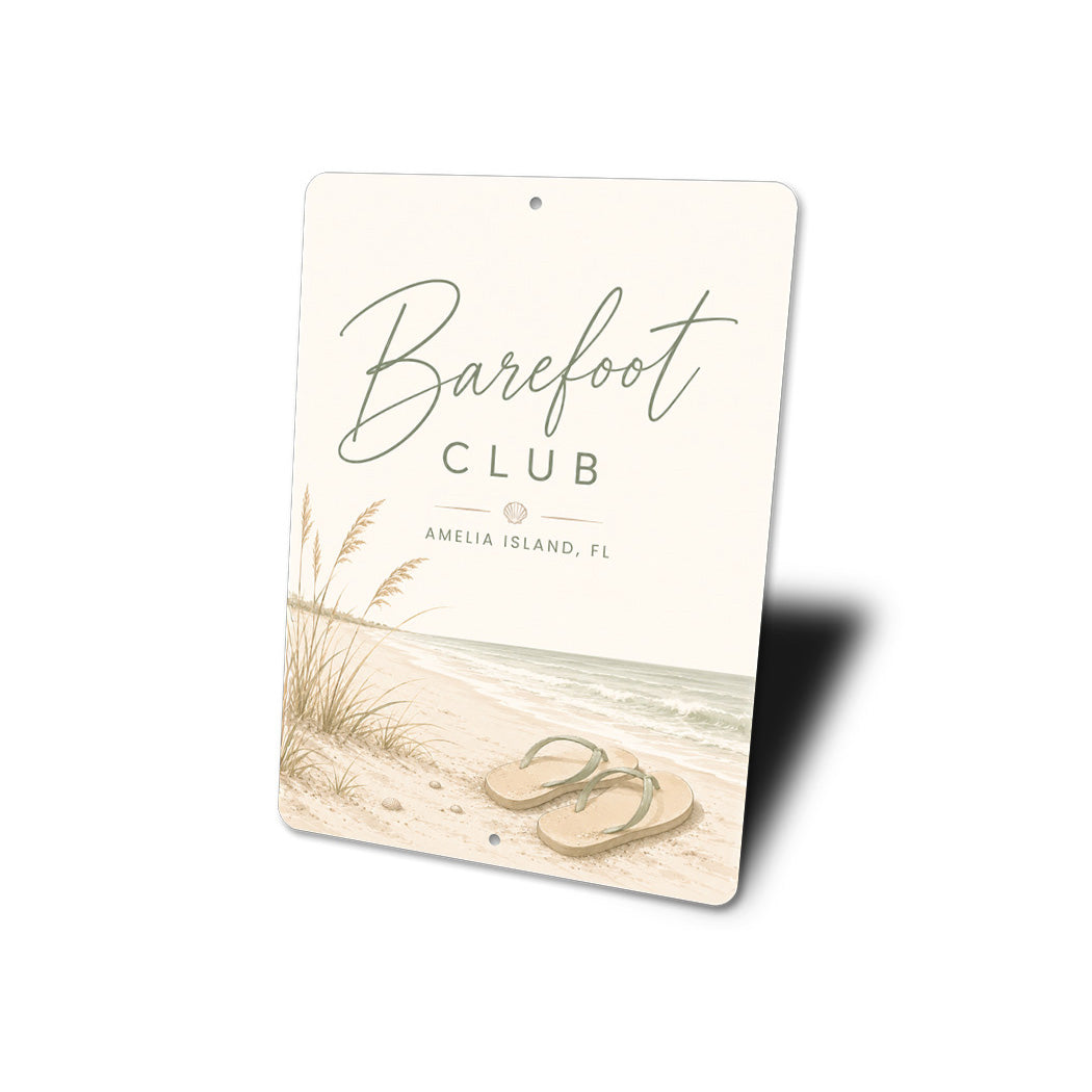 Barefoot Club Flip Flops Sign
