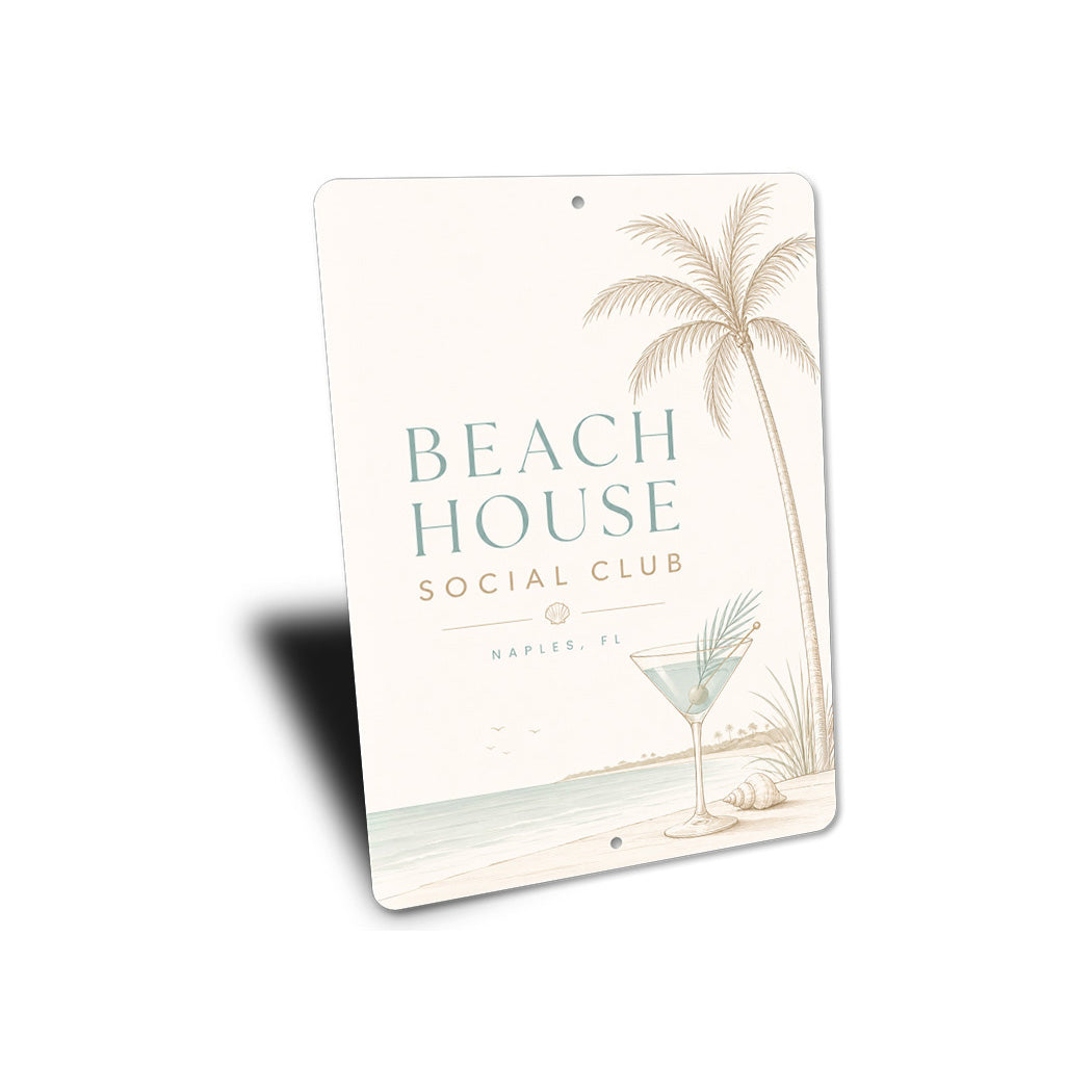 Beach House Social Club Coctails Sign
