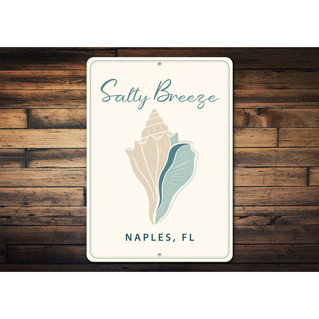 Seashell Salty Breeze Sign