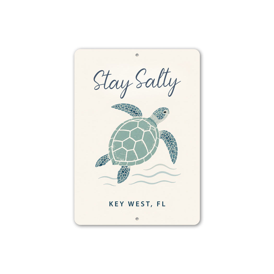 Turtle Stay Salty Waves Sign