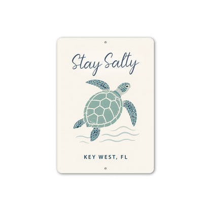 Turtle Stay Salty Waves Sign