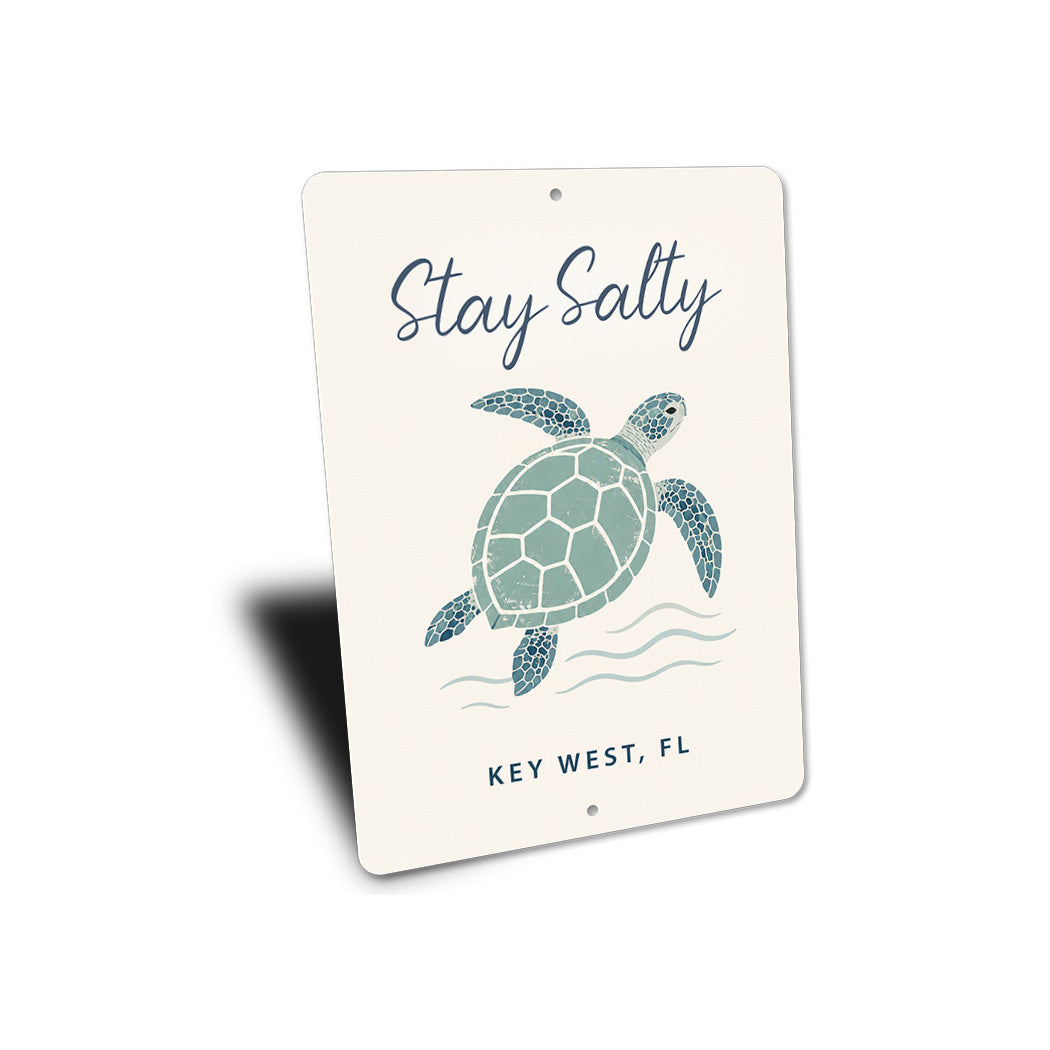 Turtle Stay Salty Waves Sign
