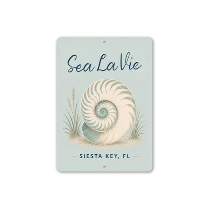 Sea La Vie Nautilus Shell Sign