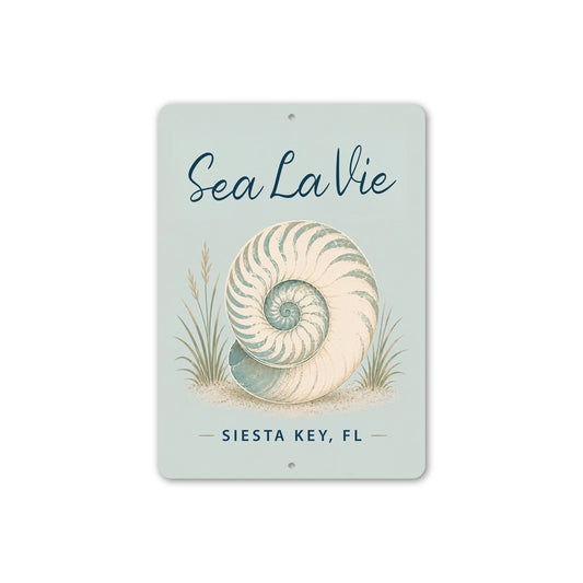 Sea La Vie Nautilus Shell Sign