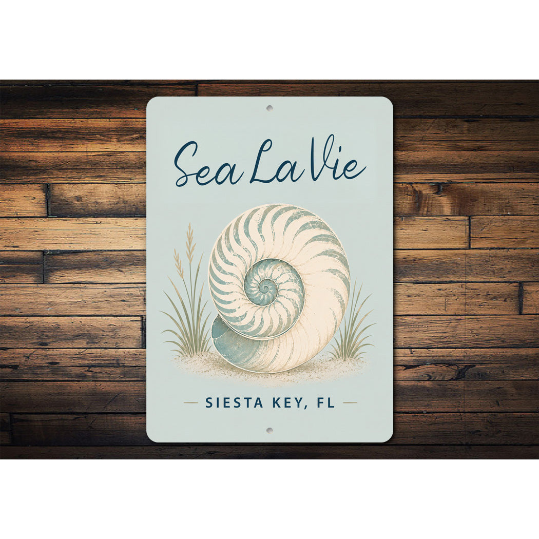 Sea La Vie Nautilus Shell Sign
