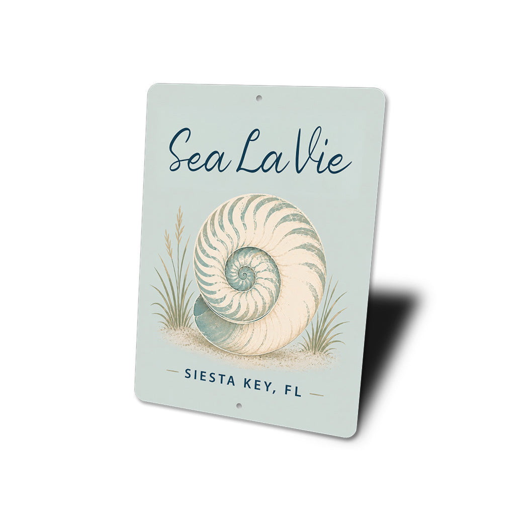 Sea La Vie Nautilus Shell Sign