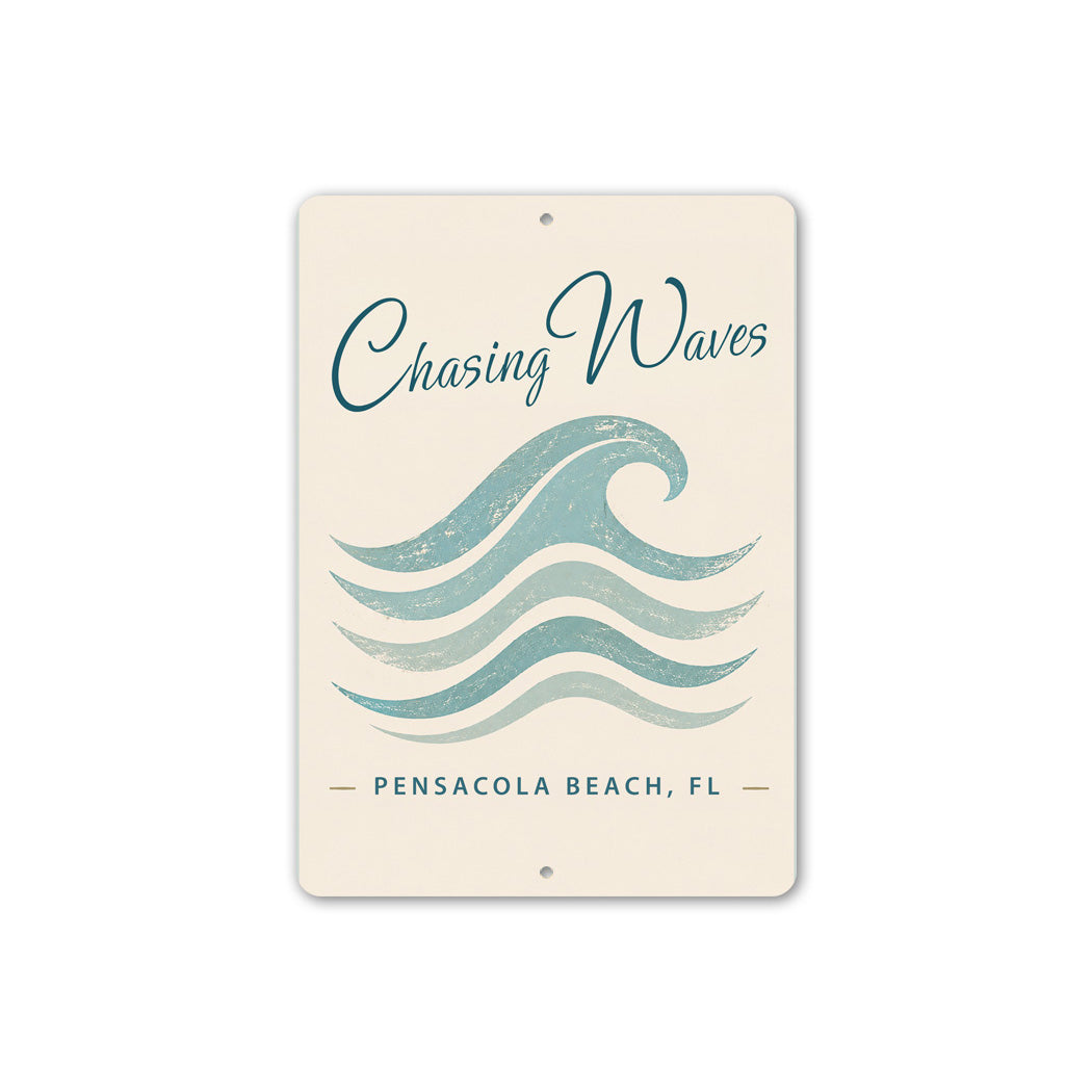 Chasing Waves Ocean Sign