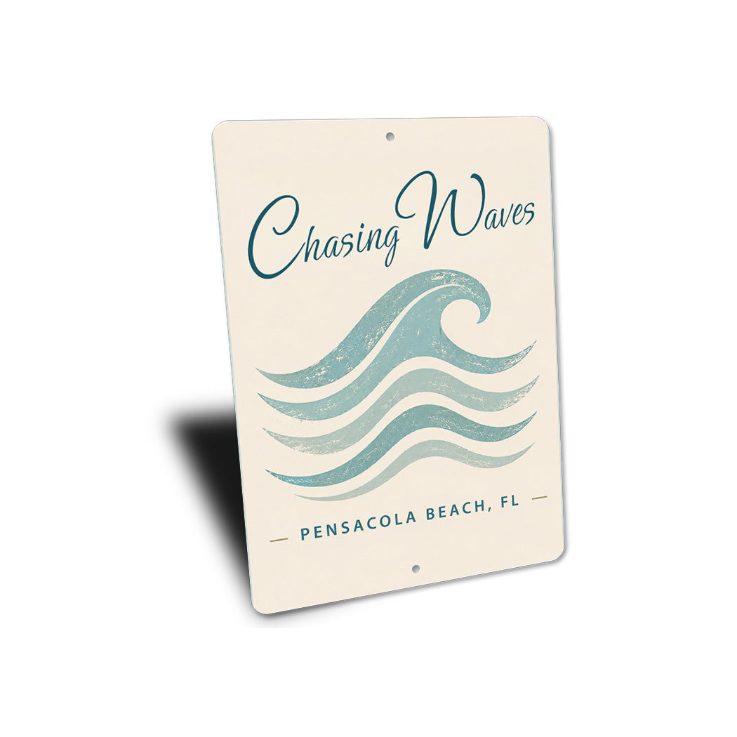 Chasing Waves Ocean Sign