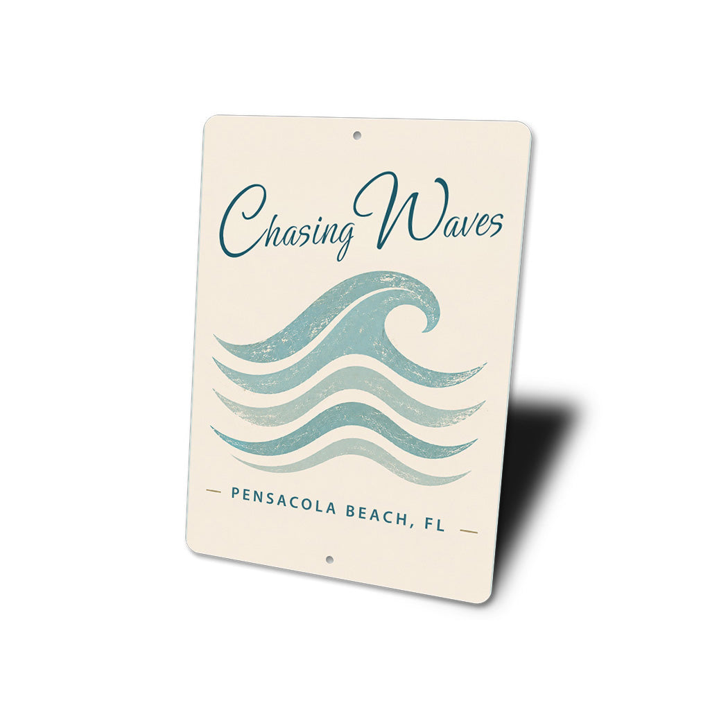 Chasing Waves Ocean Sign