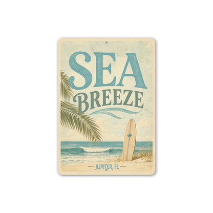 Sea Breeze Surfboard Sign