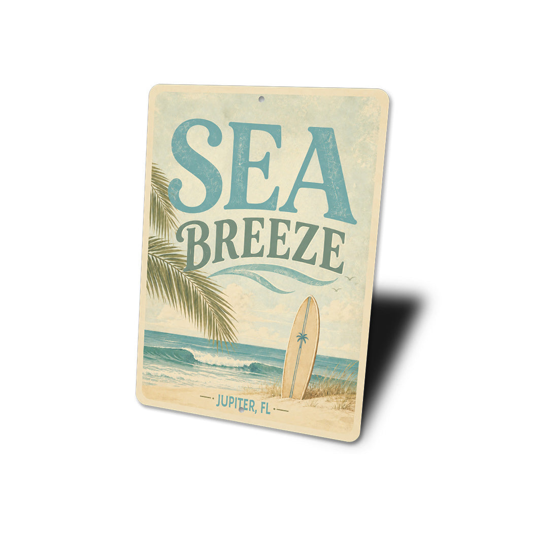 Sea Breeze Surfboard Sign