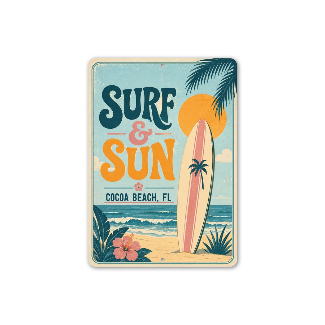 Surf & Sun Surfboard Waves Sign