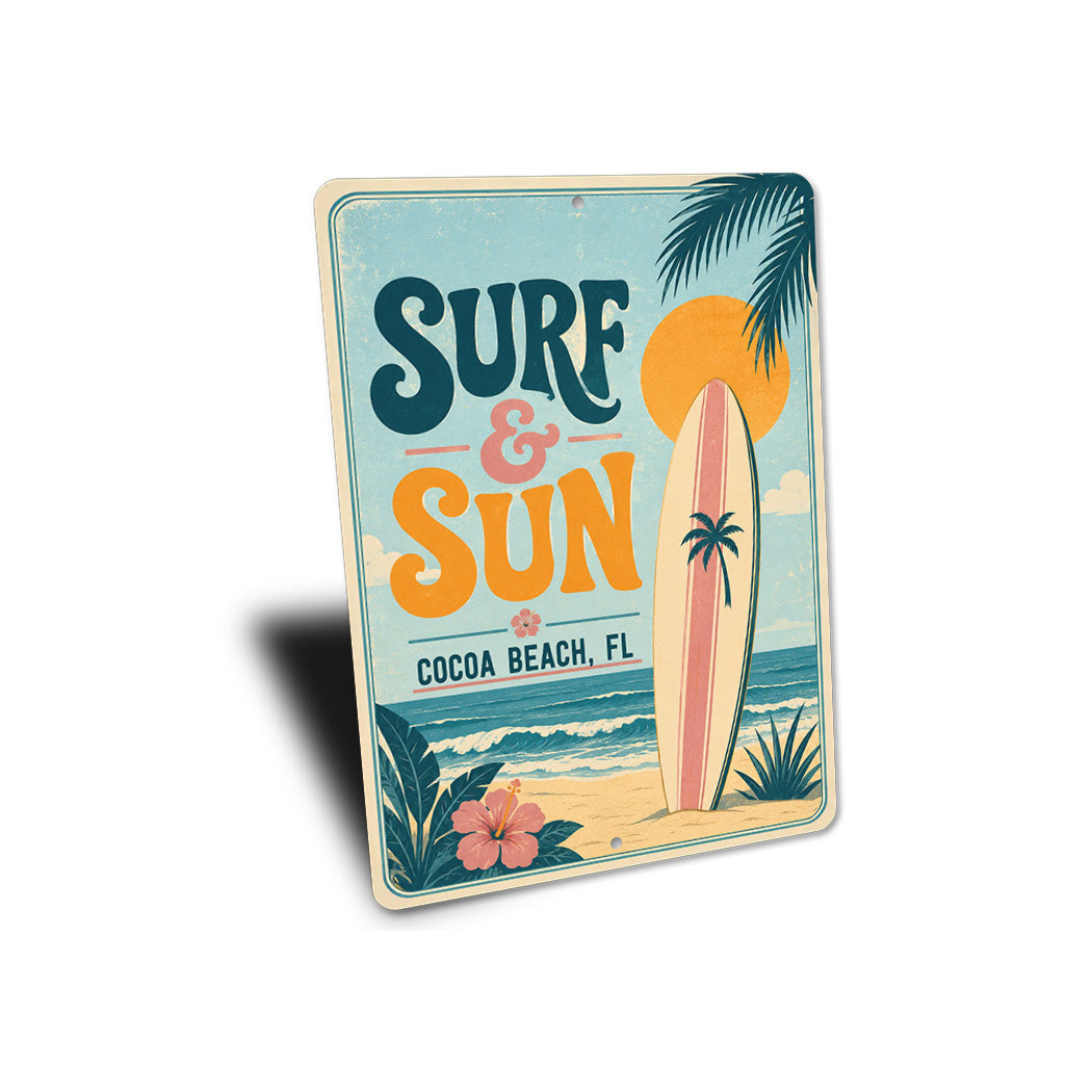 Surf & Sun Surfboard Waves Sign