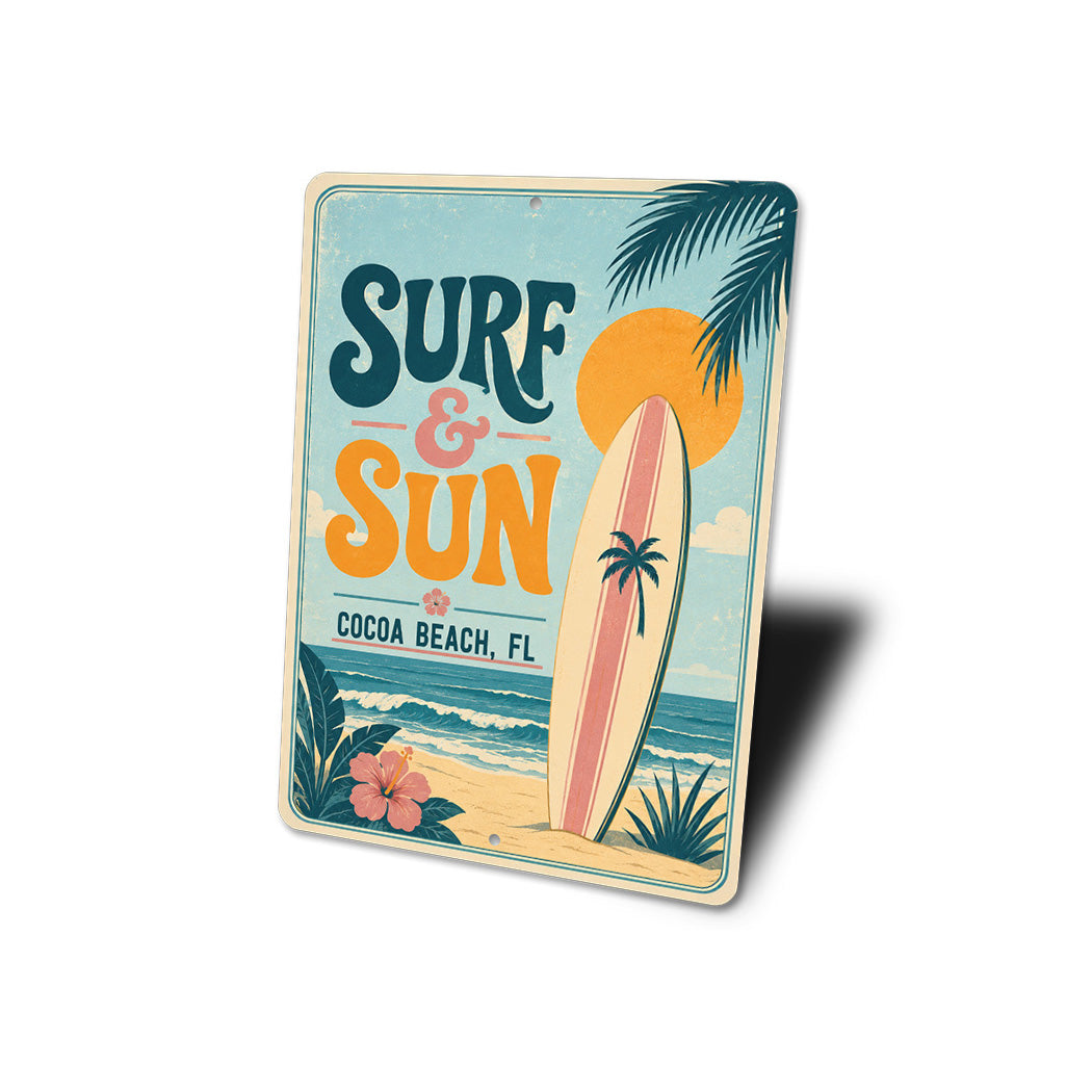 Surf & Sun Surfboard Waves Sign