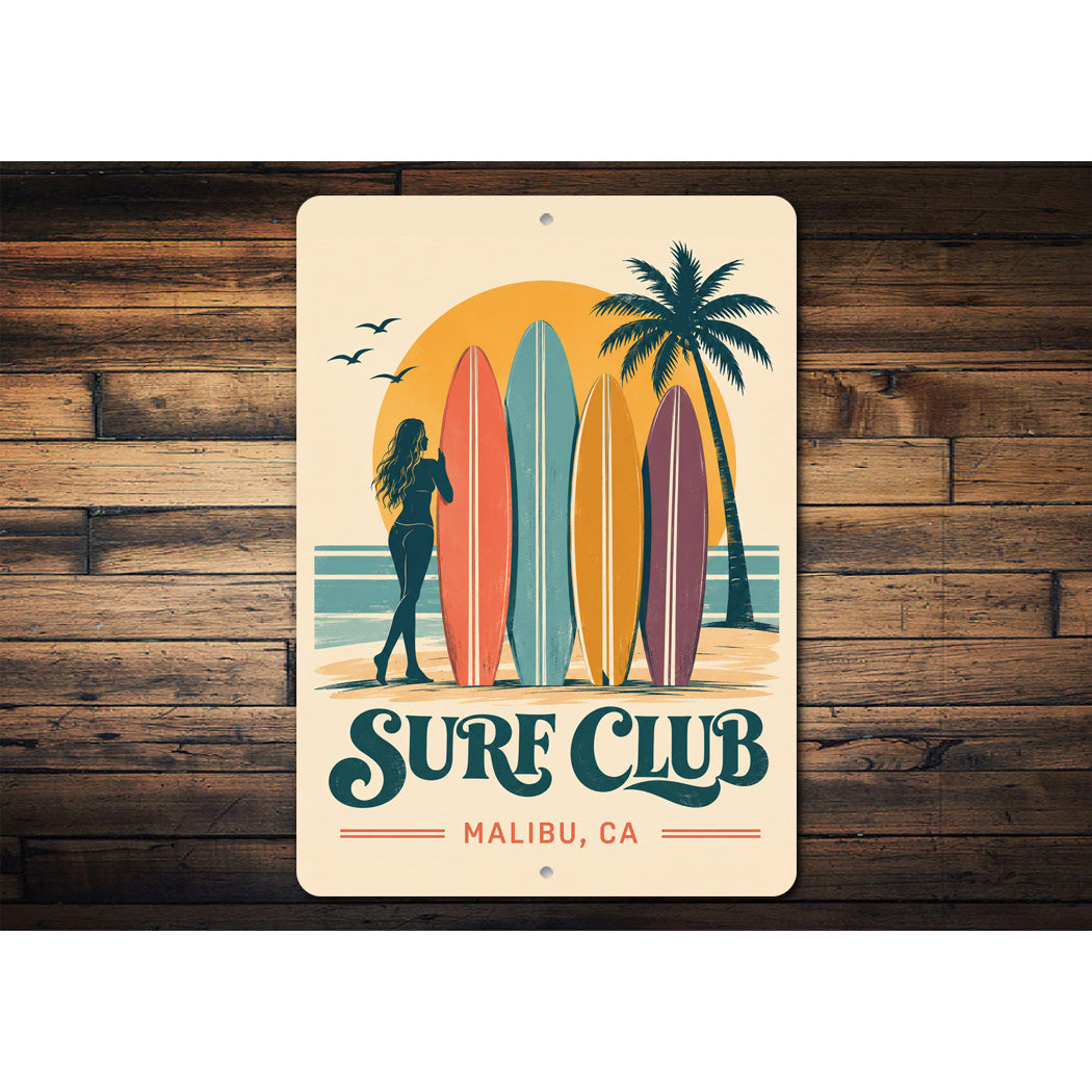 Surf Club Surfboards Sign