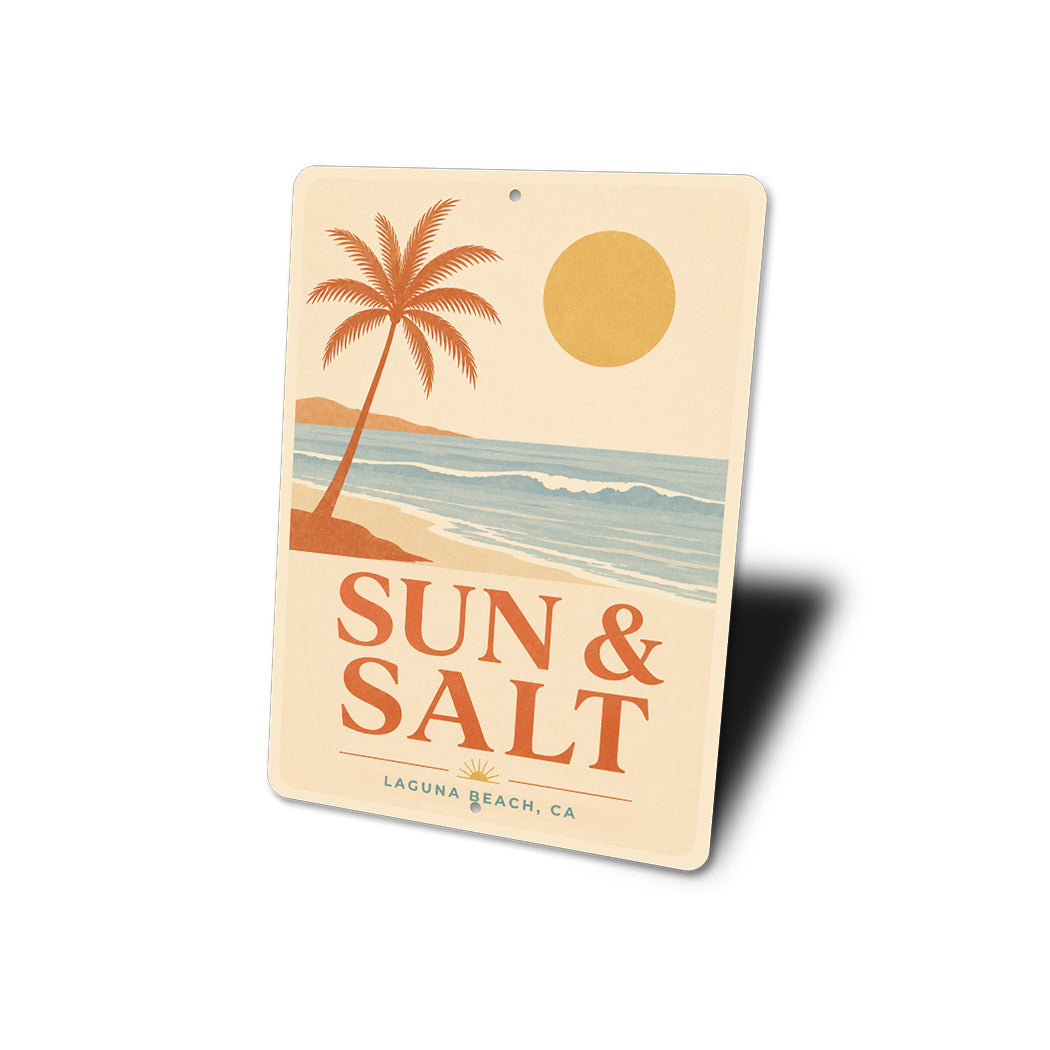 Sun & Salt Beach Palm Tree Sign
