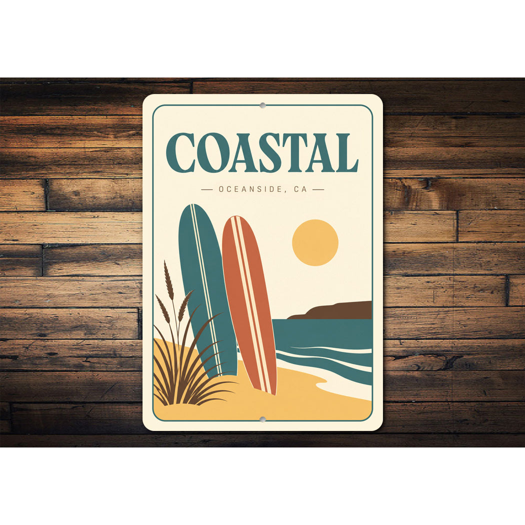 Coastal Seaside Surfboards Sign