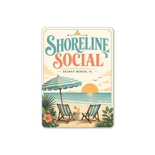 Shoreline Social Beach Umbrella Sign