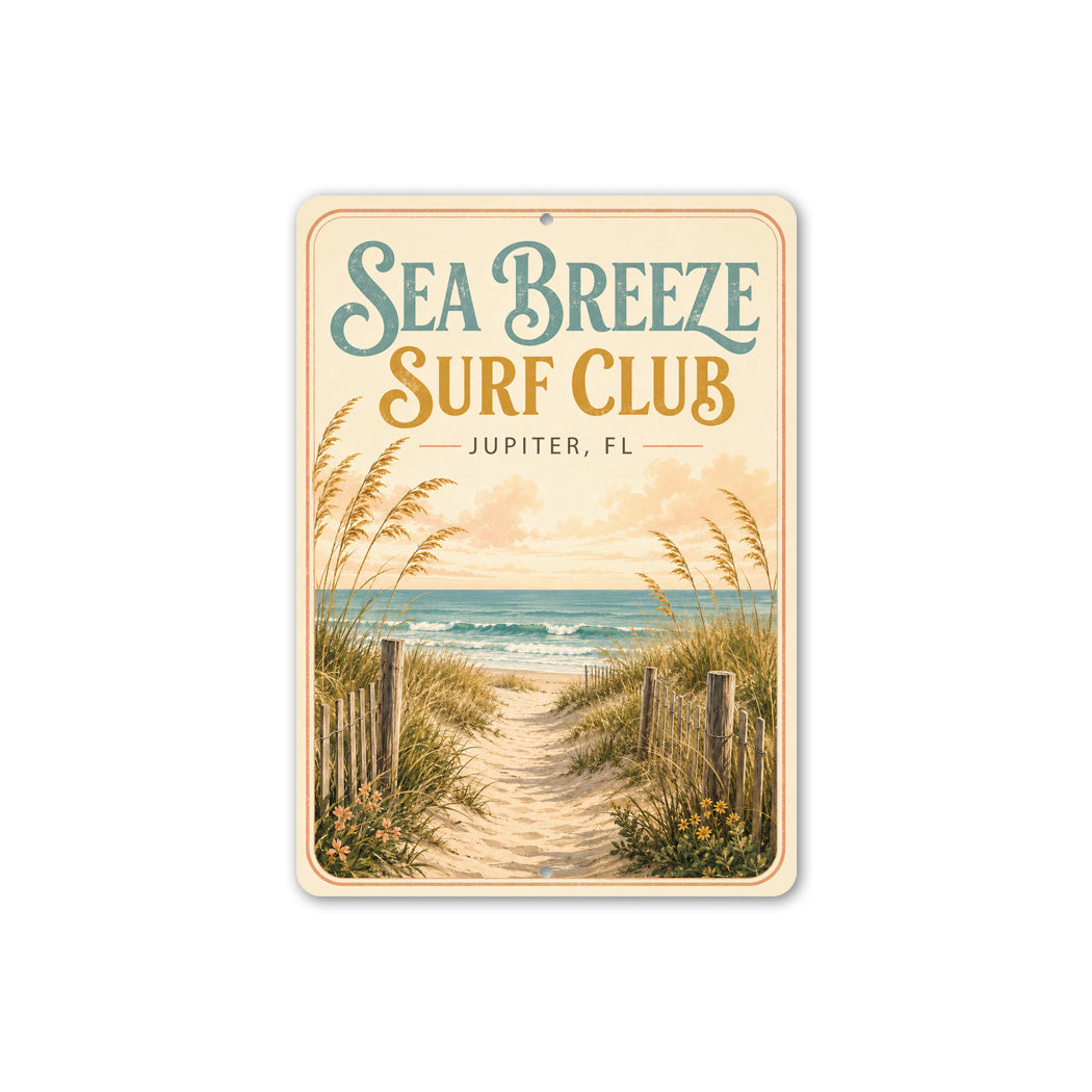 Sea Breeze Surf Club Sign