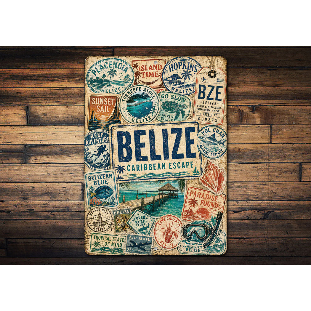 Belize Stamps Rustic Sign