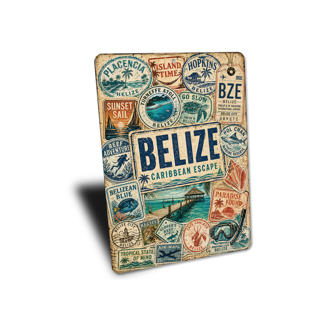 Belize Stamps Rustic Sign