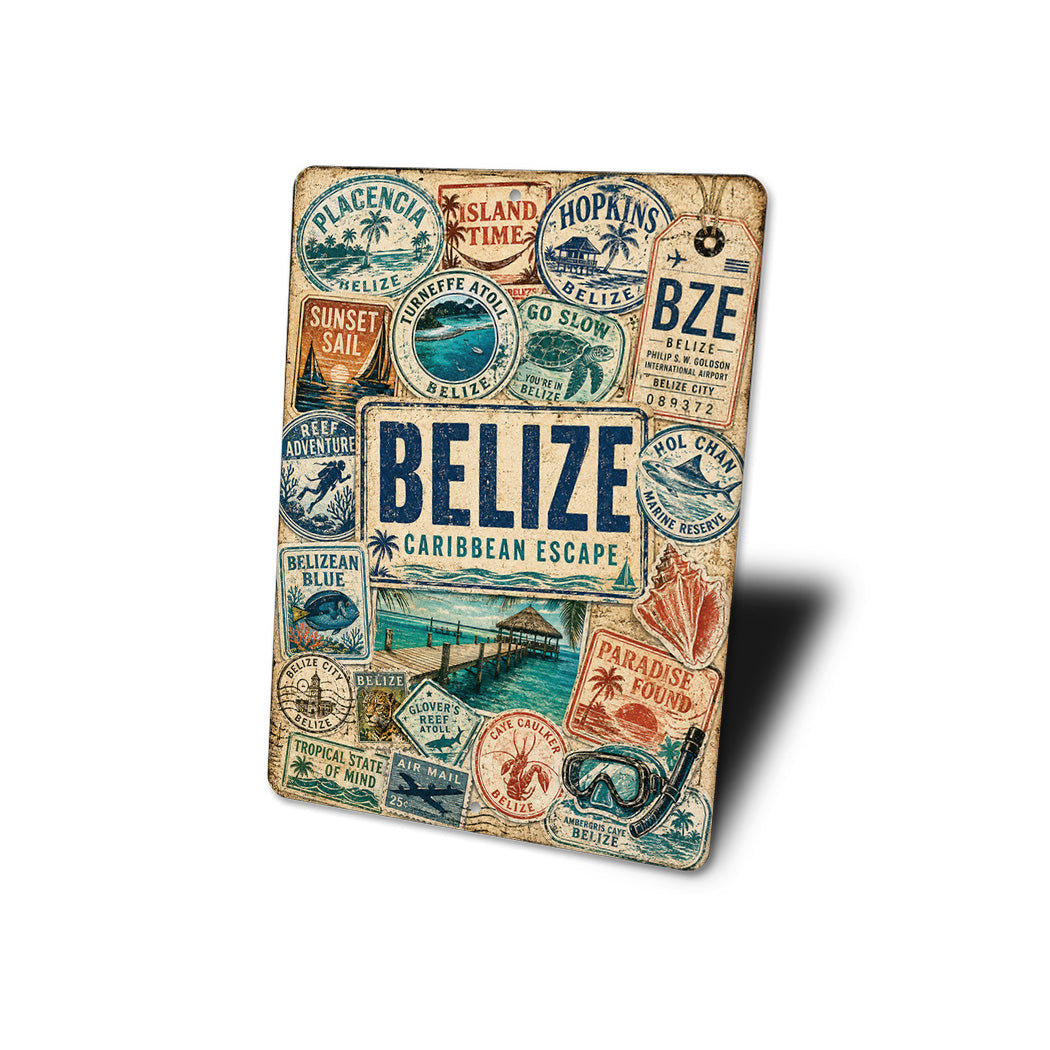 Belize Stamps Rustic Sign