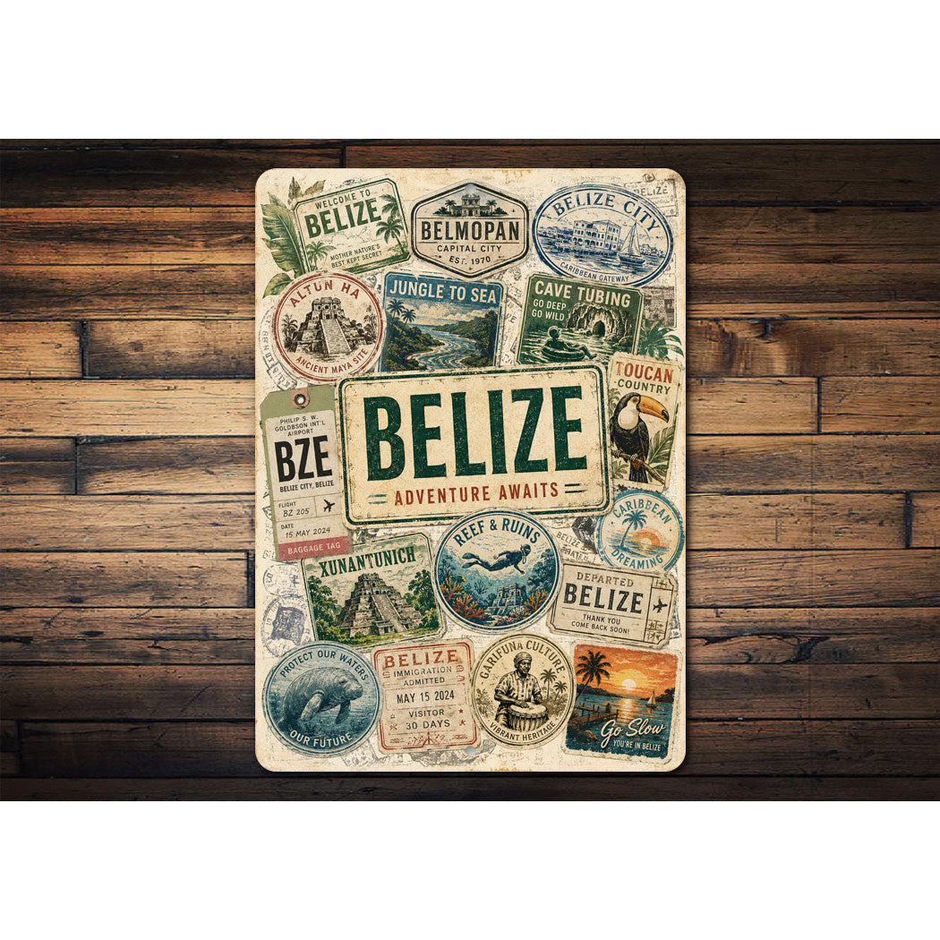 Belize Adventure Awaits Stamps Sign