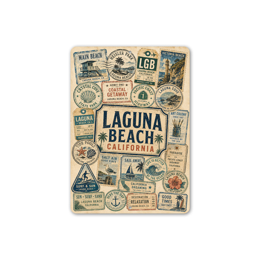 Laguna Beach Stamps Rustic Sign