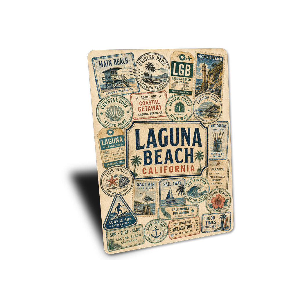 Laguna Beach Stamps Rustic Sign