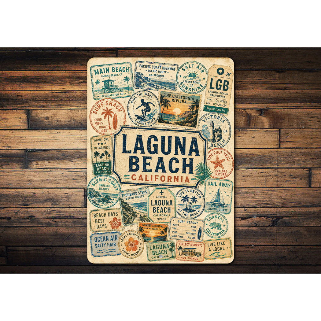 Laguna Beach California Stamps Sign