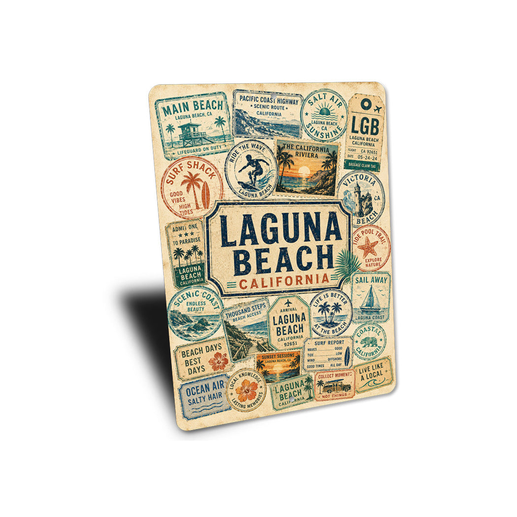 Laguna Beach California Stamps Sign