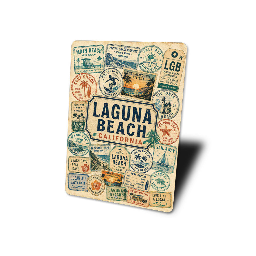 Laguna Beach California Stamps Sign
